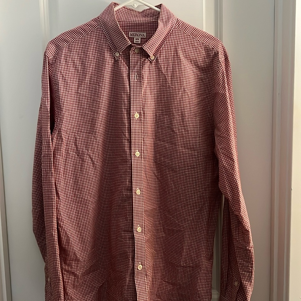 Merona Micro Gingham slim performance dress shirt